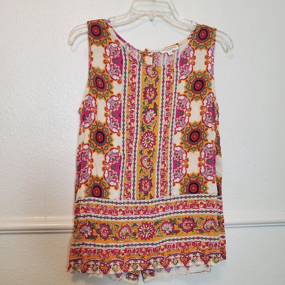 Christian Siriano New York M Bohemian Floral Paisley Sleeveless Tank Top
